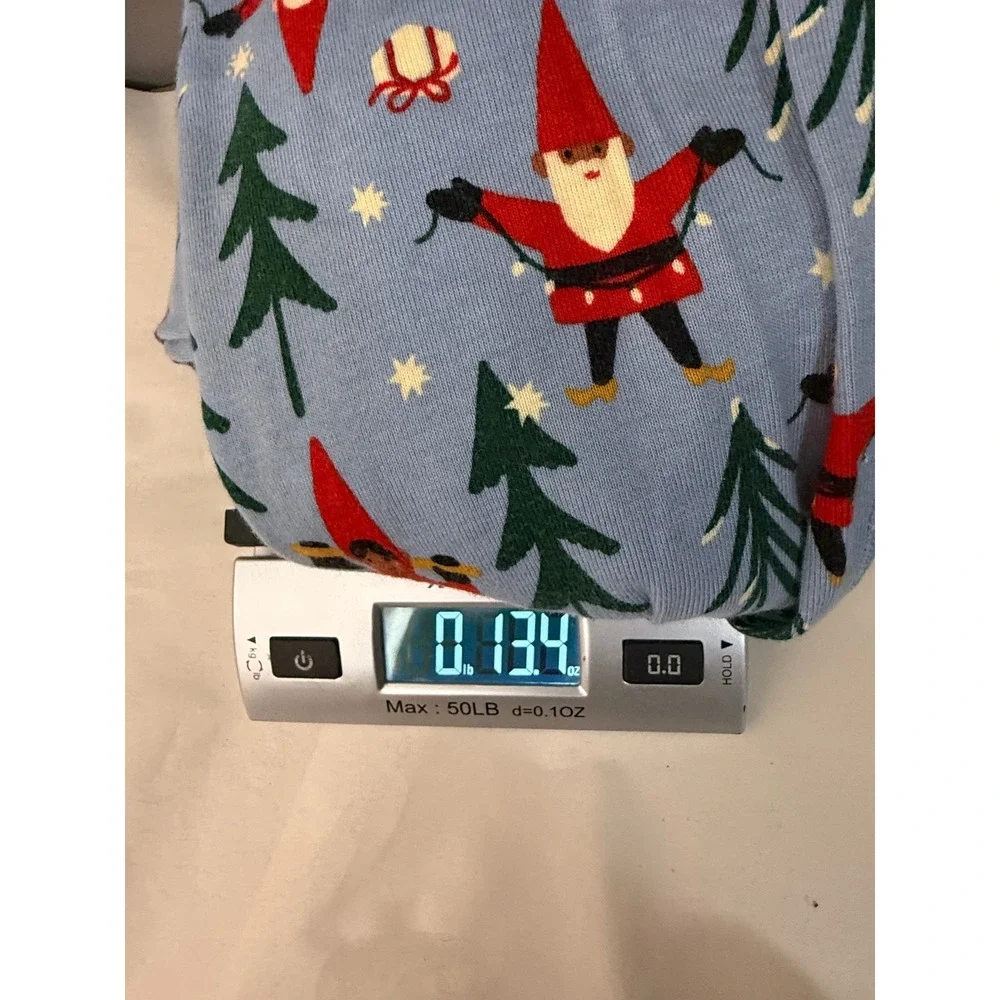 Hanna Andersson Pajama Set Kids 14-16 Blue Gnome Holiday Organic Cotton PJ Set